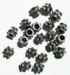 20 7mm Antique Silver Bumpy Metal Tube Beads